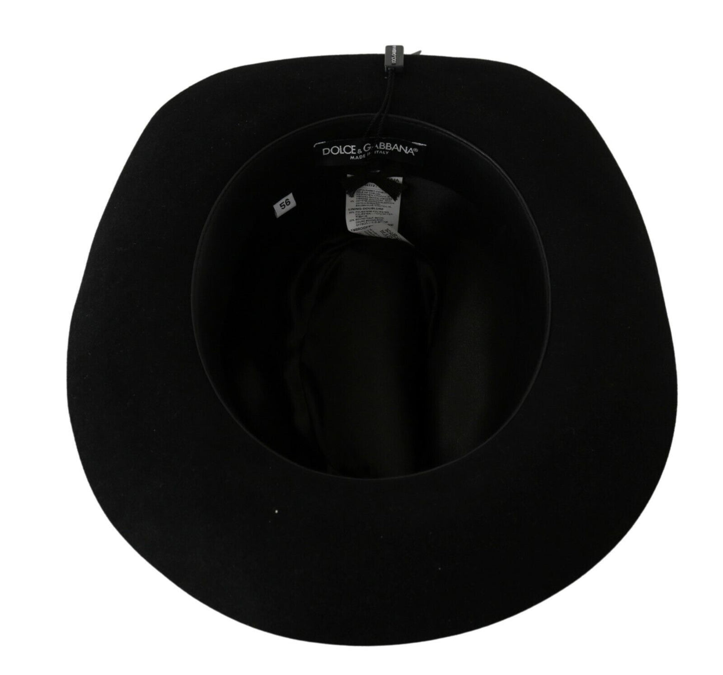 Dolce & Gabbana Chapeau Panama noir à large bord Lapin Amor Gignit