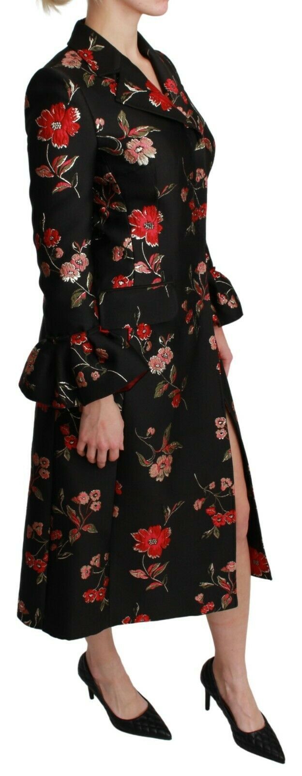Dolce & Gabbana Manteau veste brodé de fleurs noires