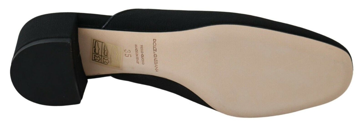 Sandales Dolce & Gabbana en gros-grain noir pour femme
