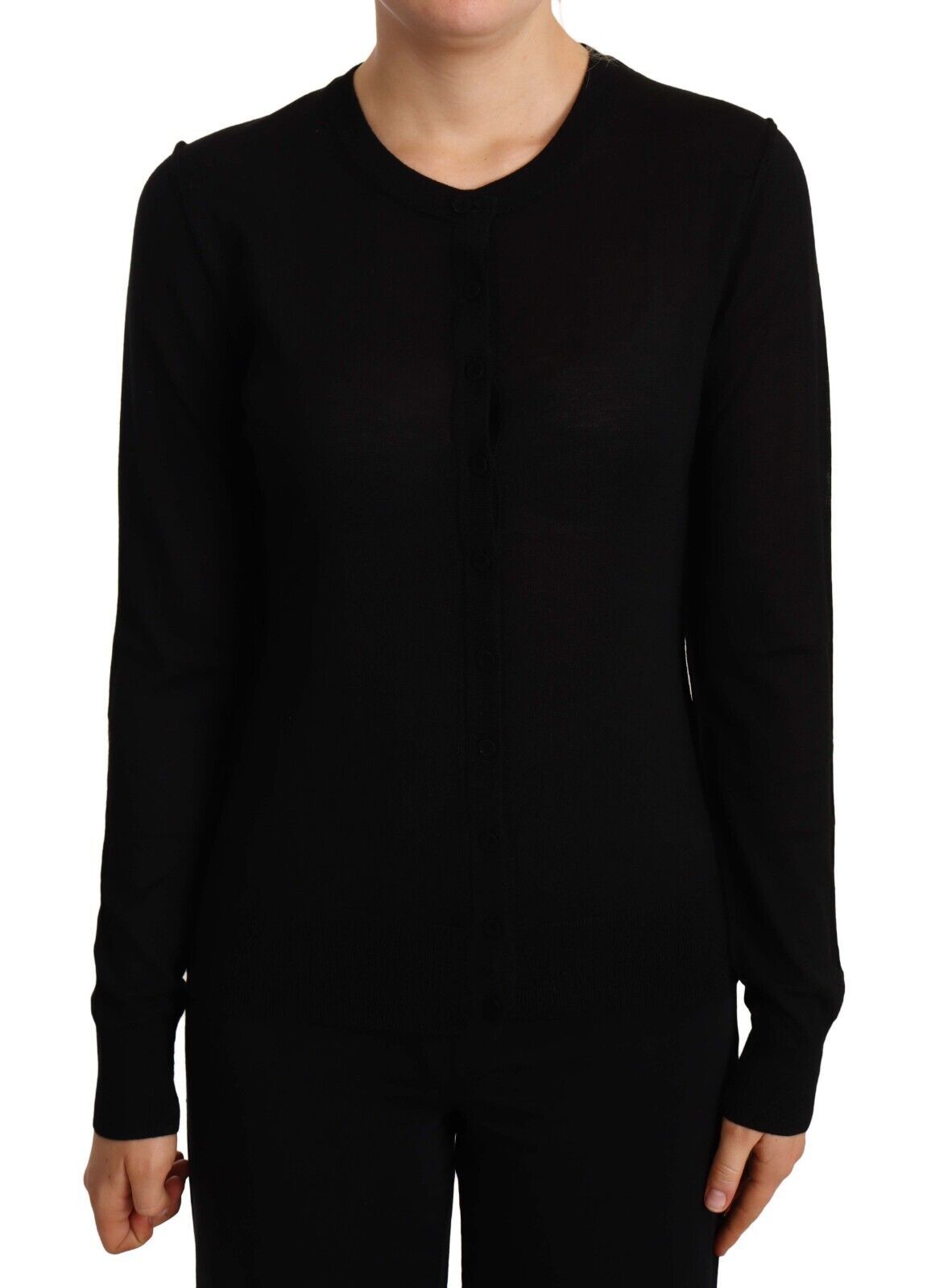 Pull ras du cou noir Dolce & Gabbana en laine STAFF