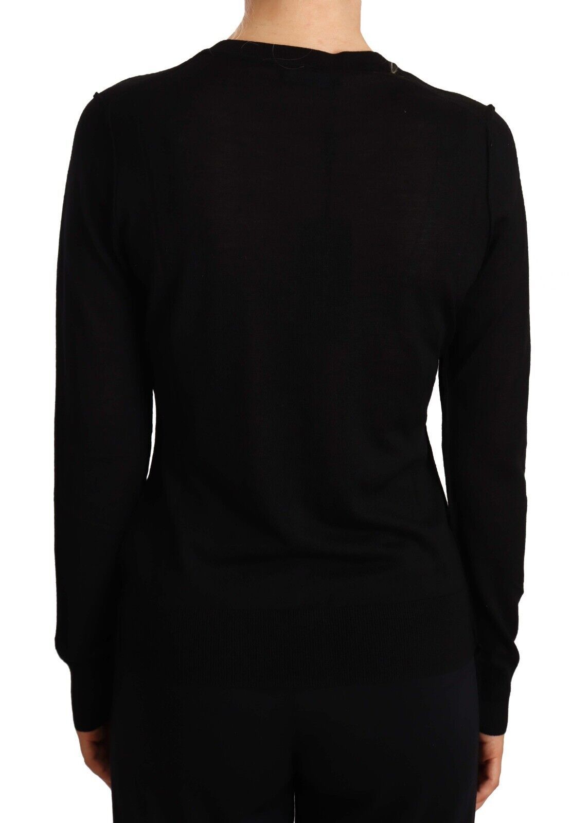 Pull ras du cou noir Dolce & Gabbana en laine STAFF