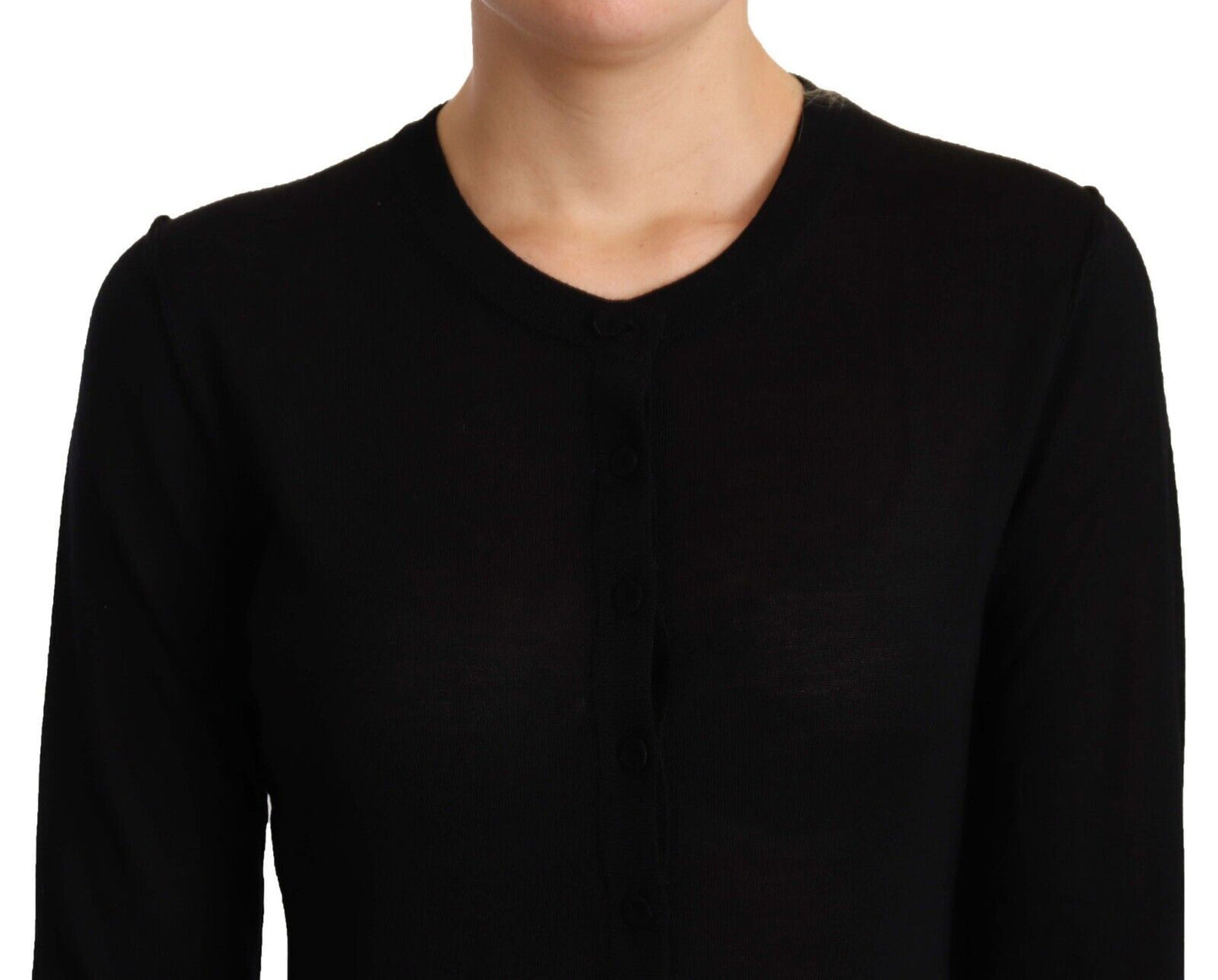 Pull ras du cou noir Dolce & Gabbana en laine STAFF