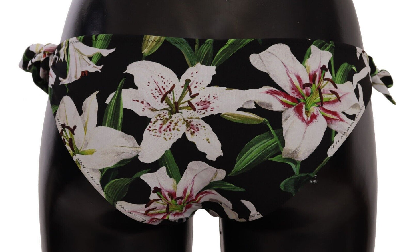 Bas de bikini Dolce & Gabbana à imprimé lys noir