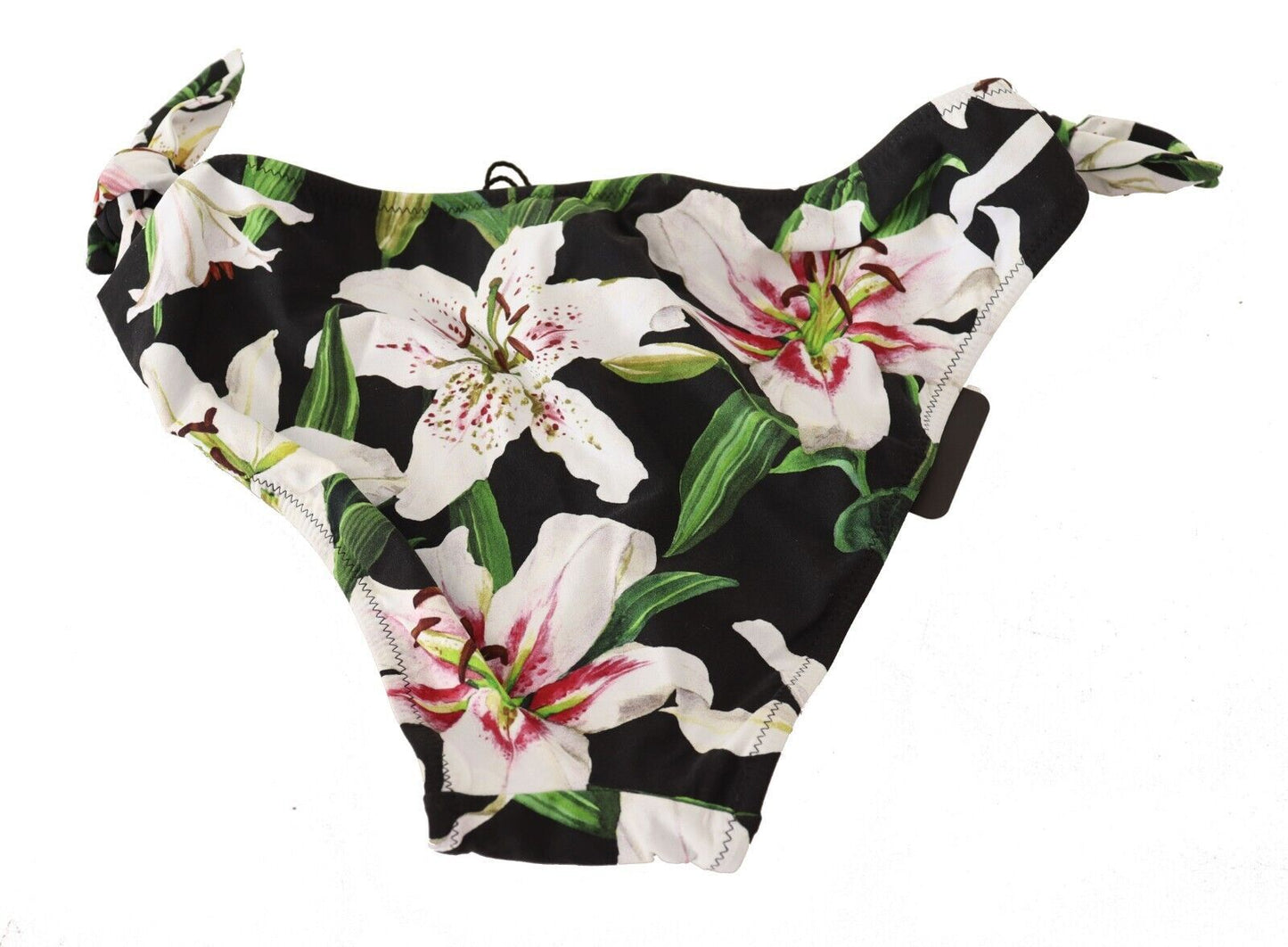 Bas de bikini Dolce & Gabbana à imprimé lys noir