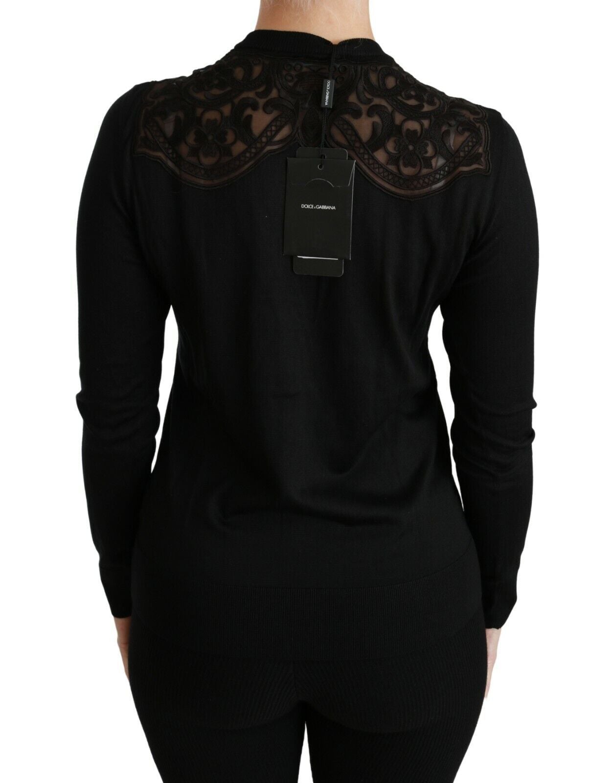 Pull cardigan en dentelle noire Dolce & Gabbana