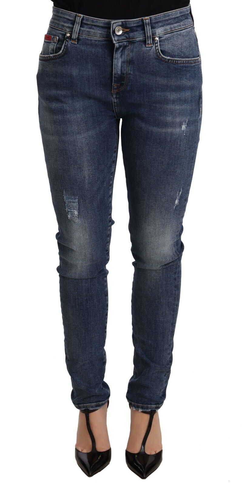 Jean skinny en coton stretch bleu délavé Dolce & Gabbana