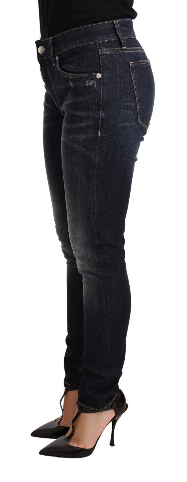 Jean slim skinny en coton stretch bleu délavé Dolce & Gabbana