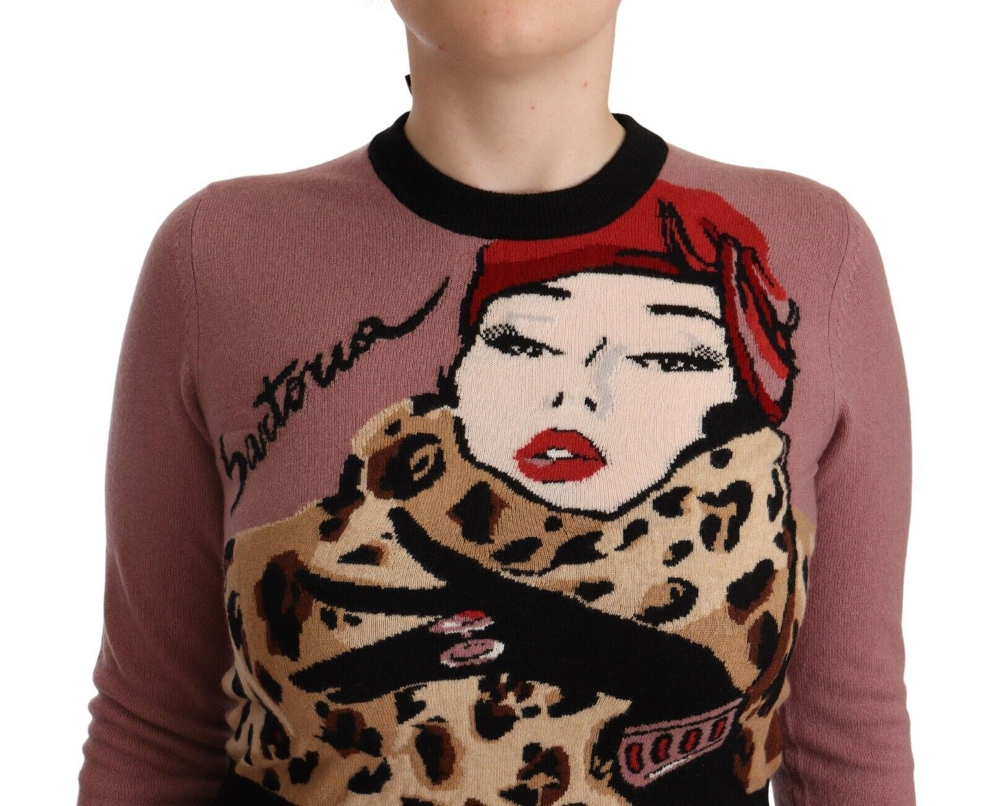 Pull ras du cou en cachemire rose Dolce & Gabbana