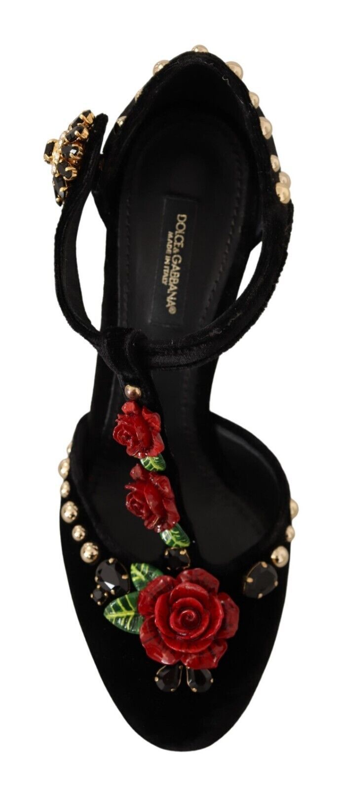 Escarpins Mary Jane noirs Dolce & Gabbana avec cristaux roses