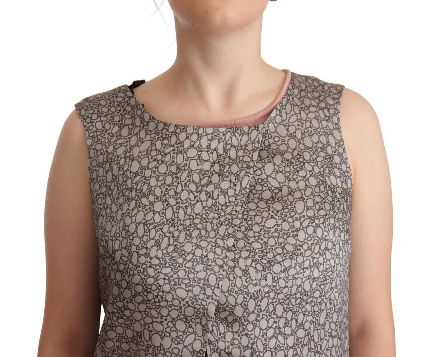 Robe droite grise sans manches longueur genou Comeforbreakfast