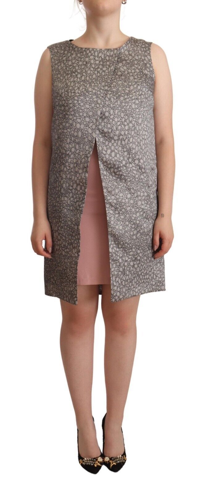 Robe droite grise sans manches longueur genou Comeforbreakfast