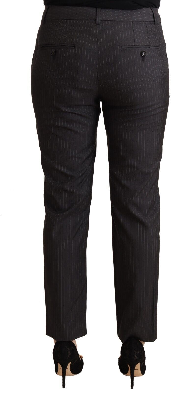 Pantalon fuselé en laine à rayures noires Dolce & Gabbana