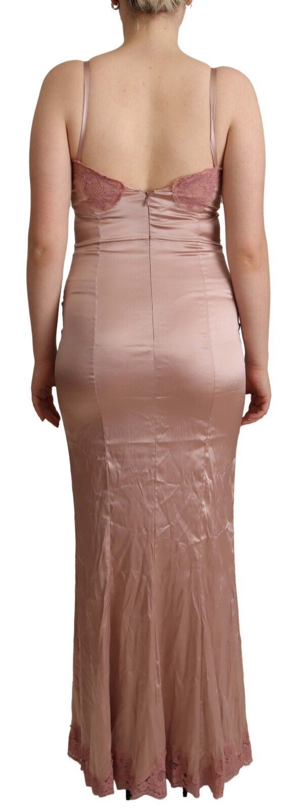 Robe longue moulante en polyester rose Dolce & Gabbana