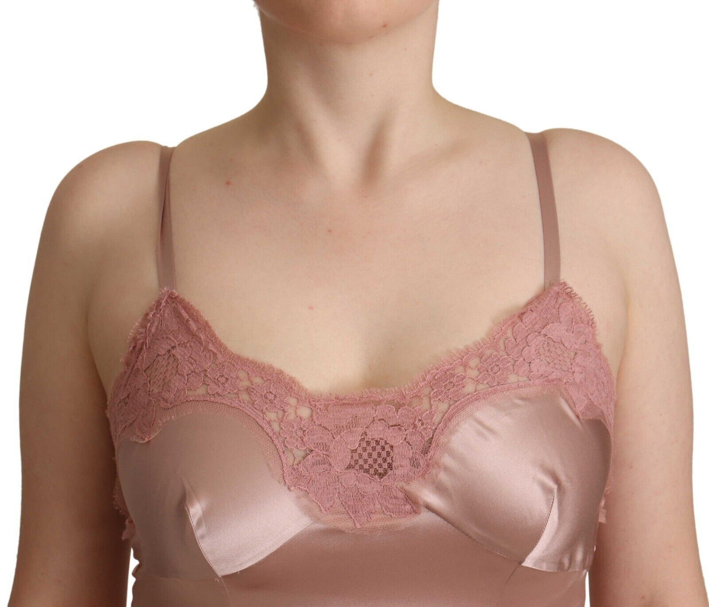Robe longue moulante en polyester rose Dolce & Gabbana