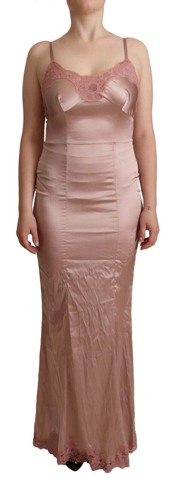 Robe longue moulante en polyester rose Dolce & Gabbana