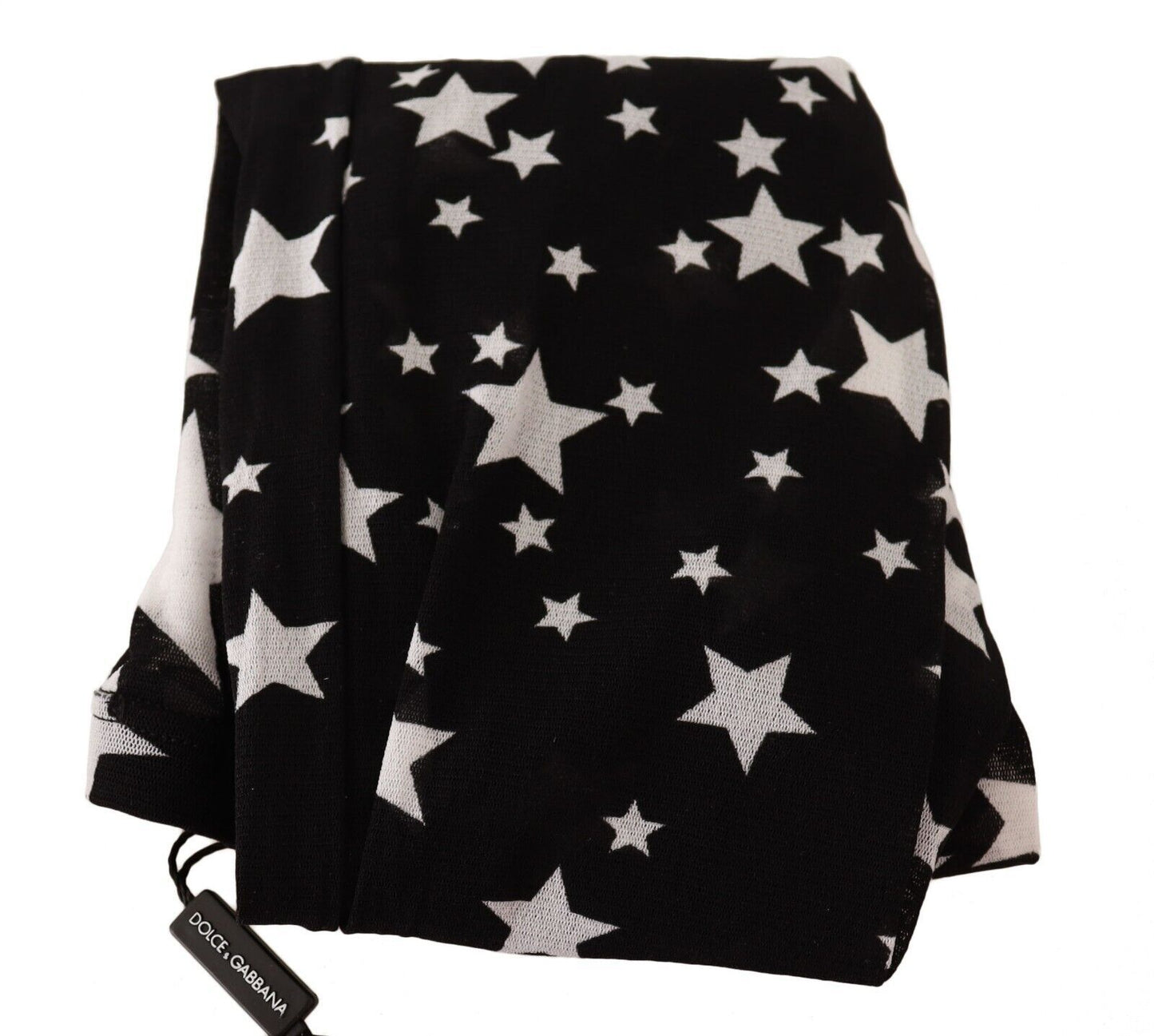 Bas en nylon imprimé étoiles noires et blanches Dolce & Gabbana