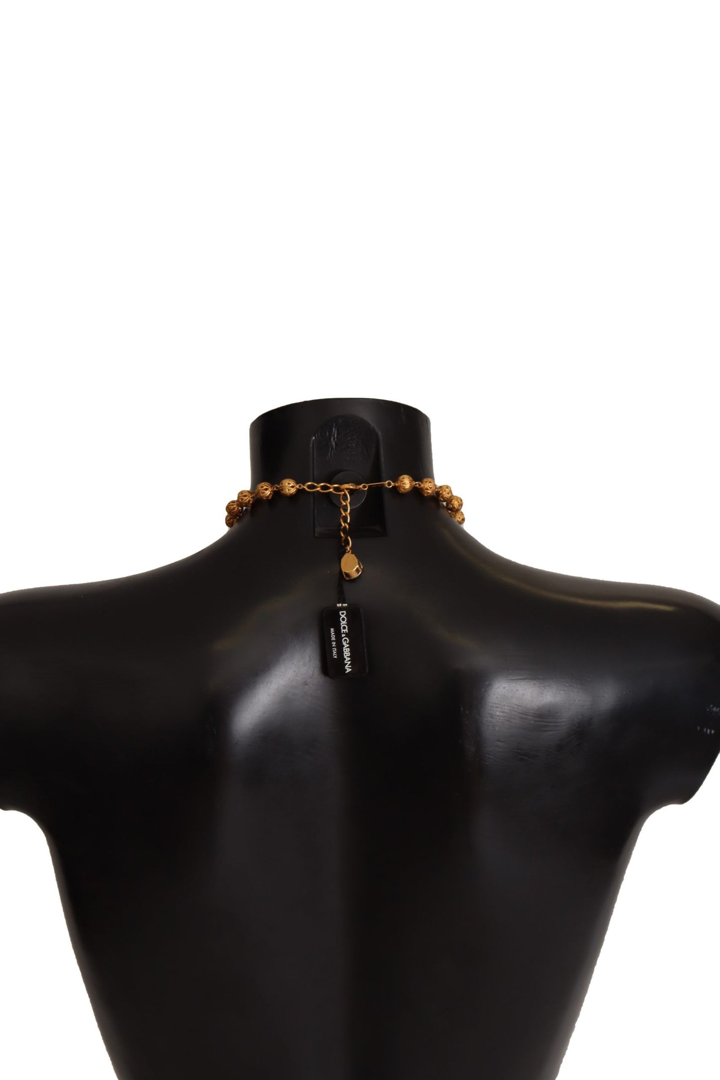 Collier Dolce & Gabbana en laiton doré Carretto Sicily Statement avec chaîne en cristal