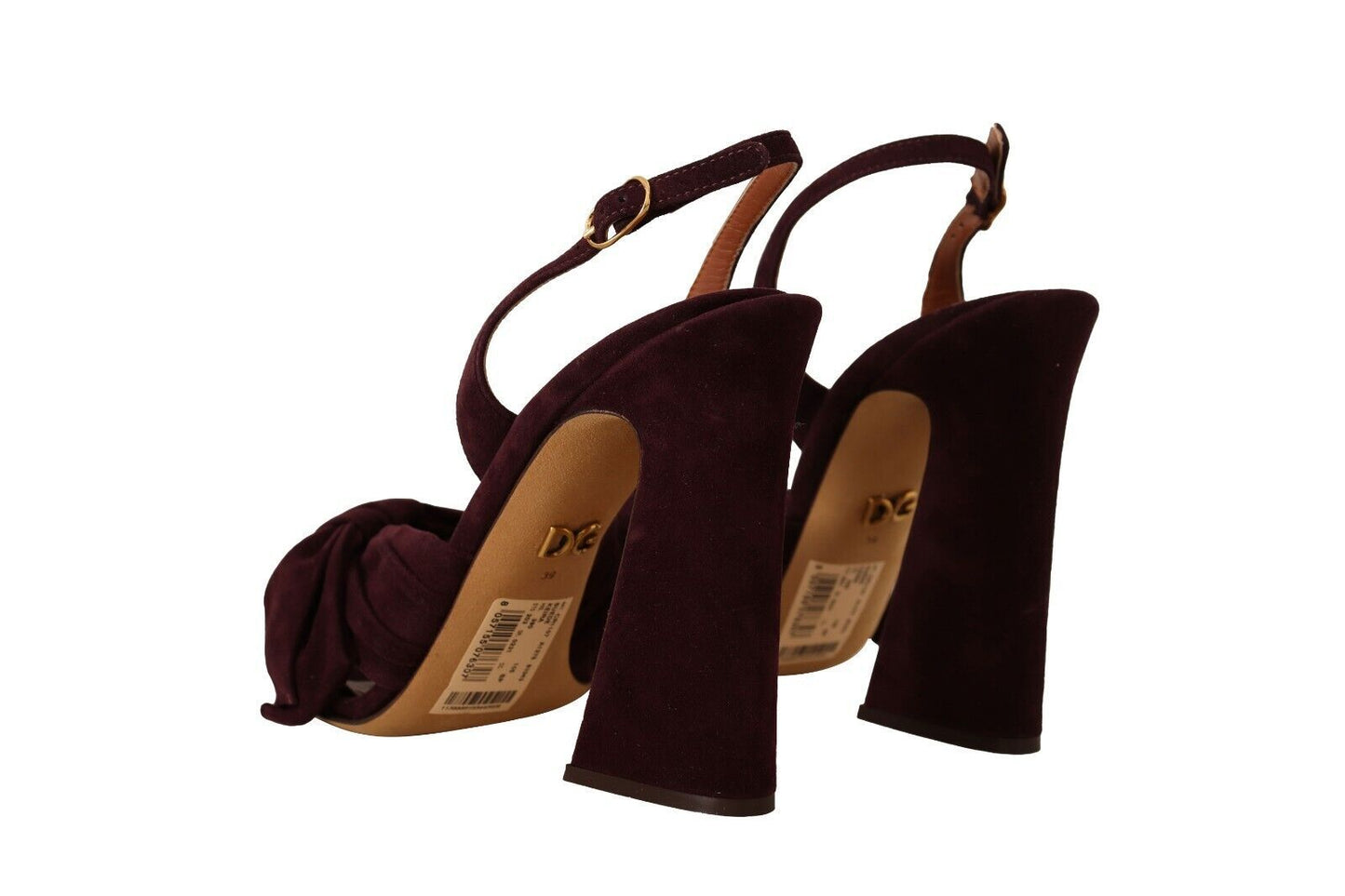 Sandales à bride cheville en daim violet foncé Dolce & Gabbana