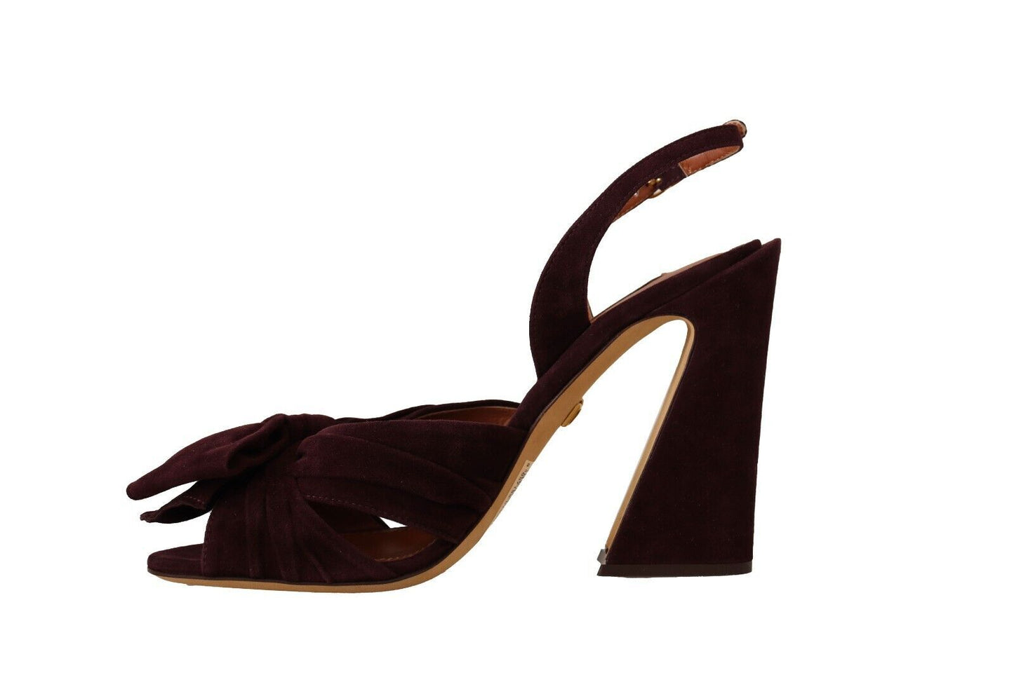 Sandales à bride cheville en daim violet foncé Dolce & Gabbana