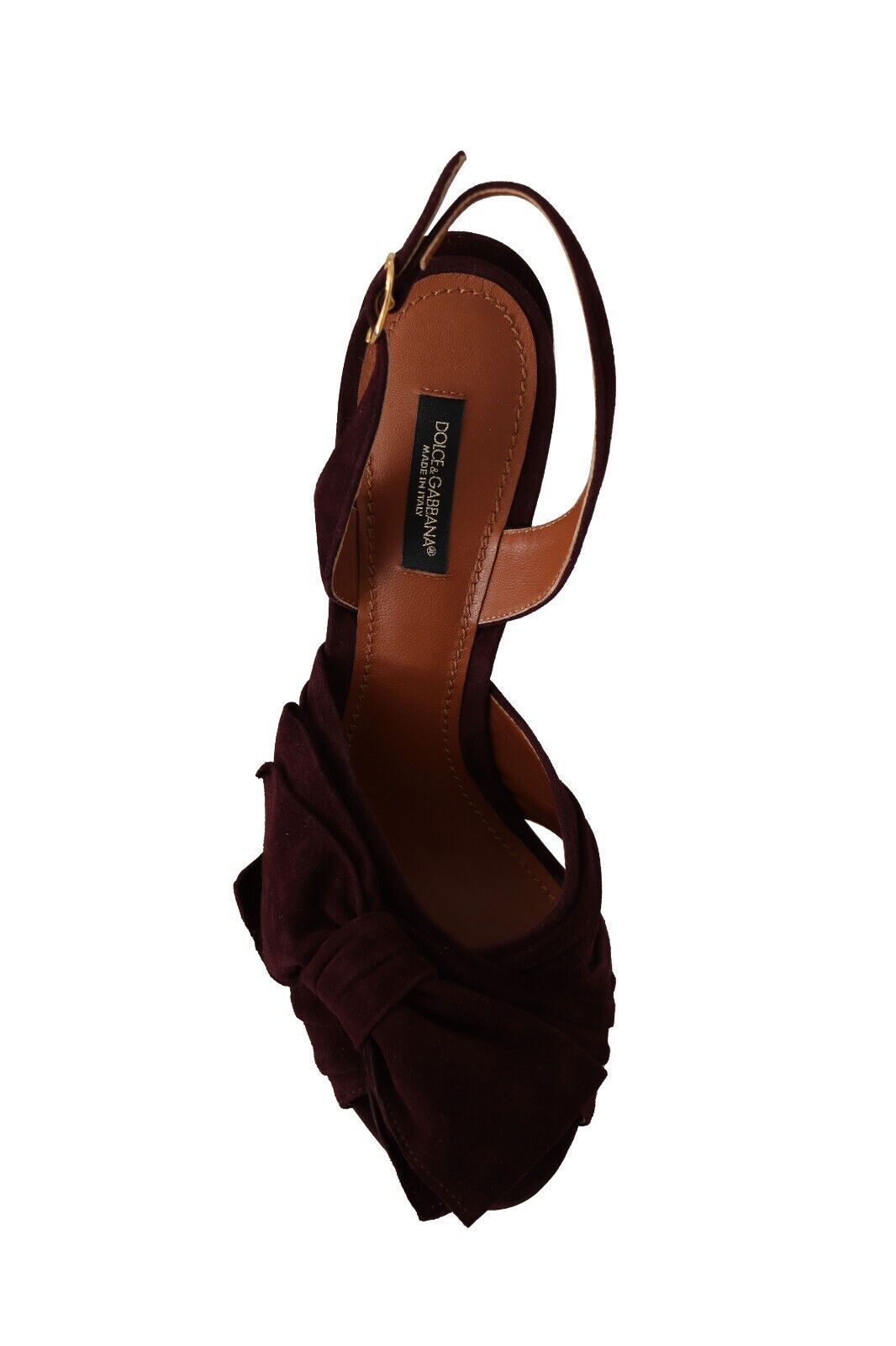 Sandales à bride cheville en daim violet foncé Dolce & Gabbana