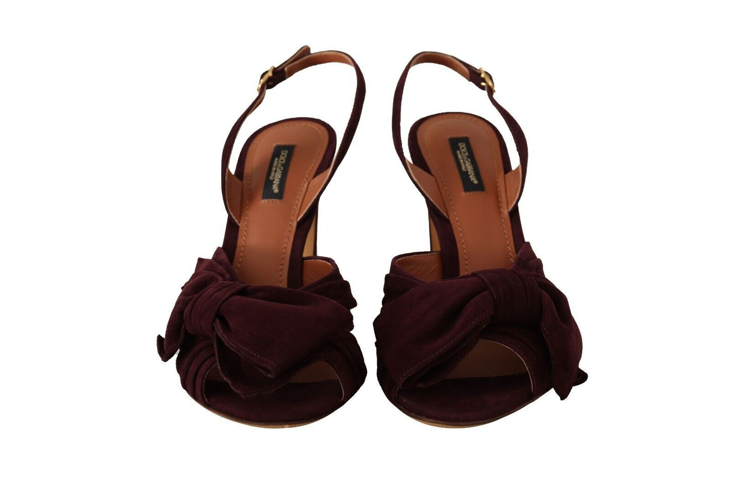 Sandales à bride cheville en daim violet foncé Dolce & Gabbana