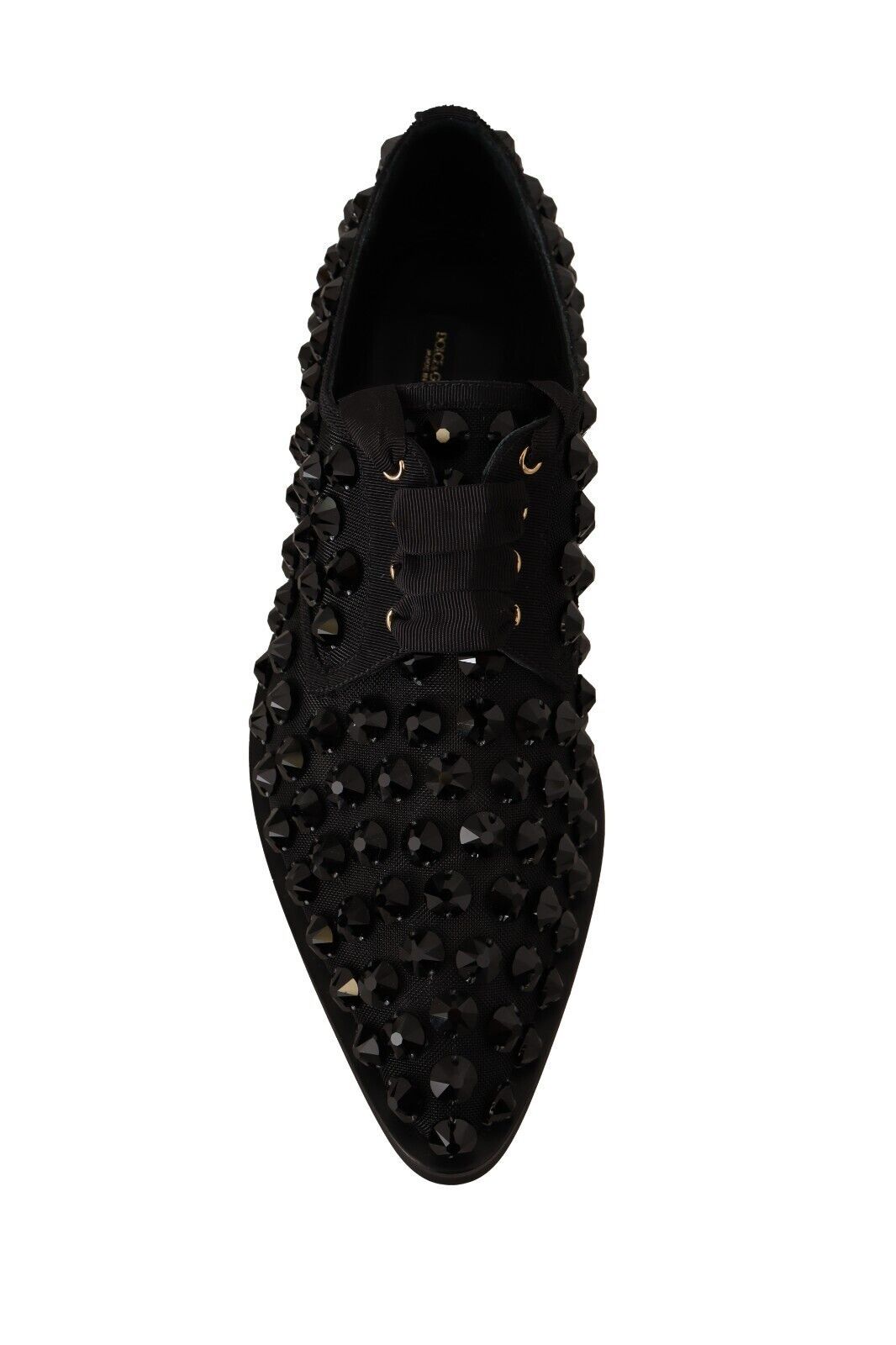 Chaussures plates noires à lacets et clous Dolce & Gabbana