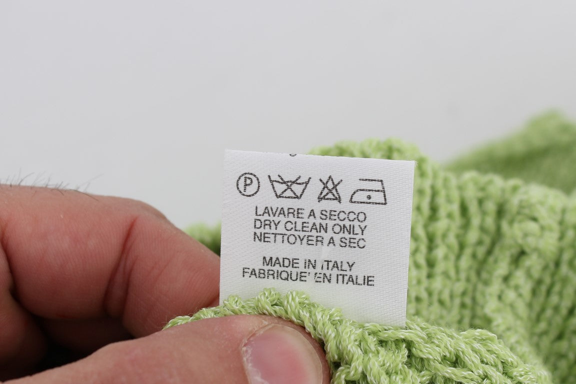 PINK MEMORIES Green Cotton Blend Knitted Sweater