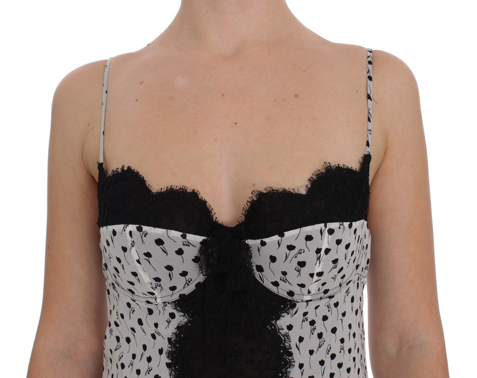 Dolce & Gabbana Haut de lingerie babydoll en dentelle de soie noire