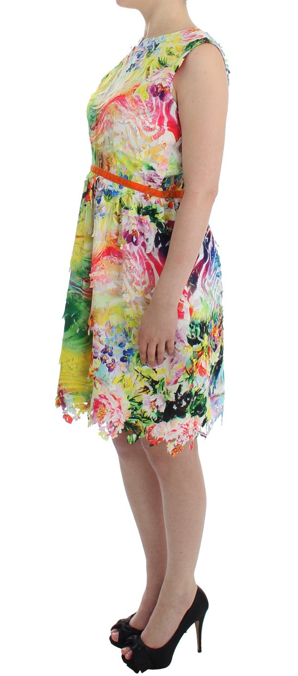 Robe fourreau en organza multicolore Lanre Da Silva Ajayi