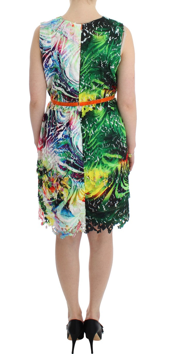 Robe fourreau en organza multicolore Lanre Da Silva Ajayi