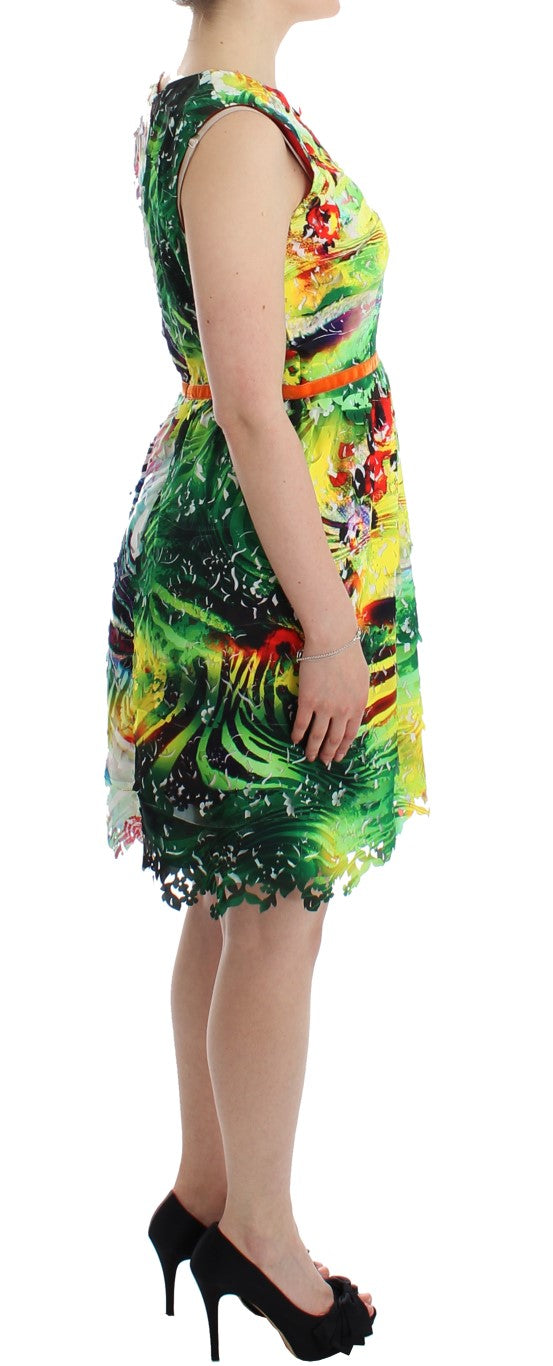 Robe fourreau en organza multicolore Lanre Da Silva Ajayi