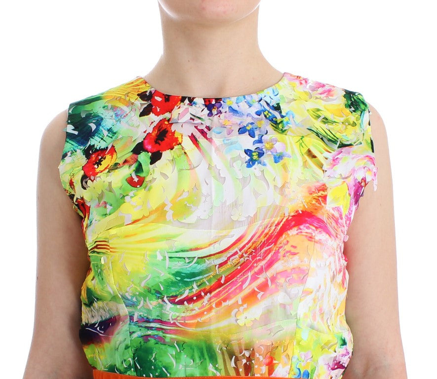 Robe fourreau en organza multicolore Lanre Da Silva Ajayi