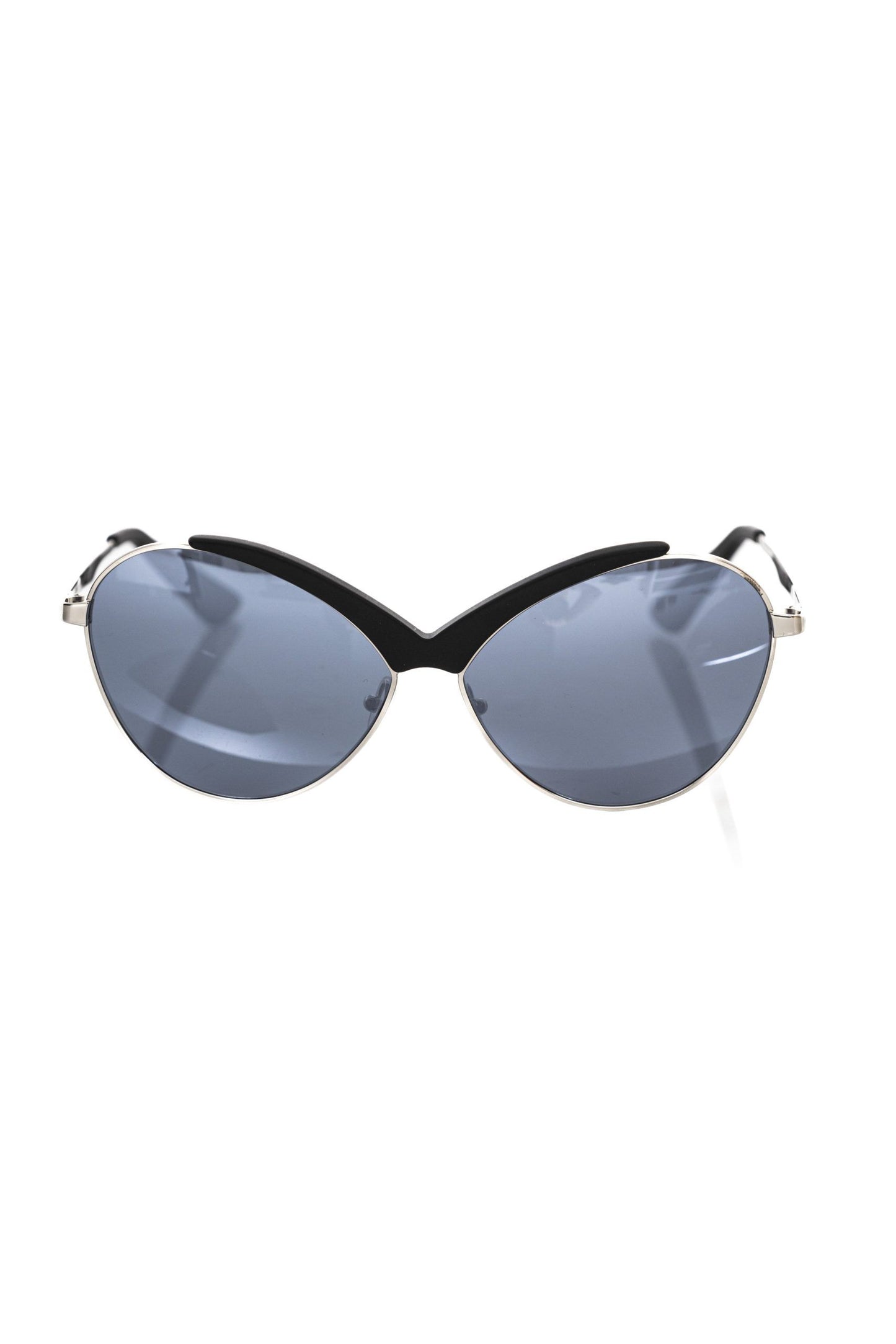 Frankie Morello Schwarze Metallic-Sonnenbrille für Damen
