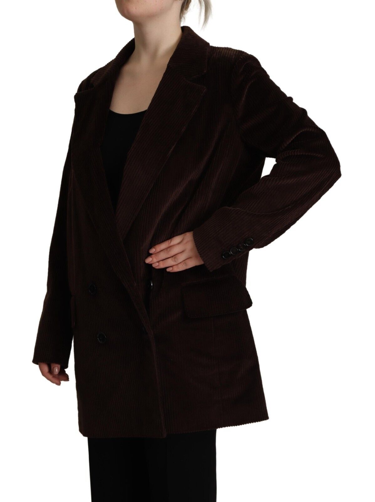 Veste blazer oversize en velours côtelé bordeaux Dolce & Gabbana
