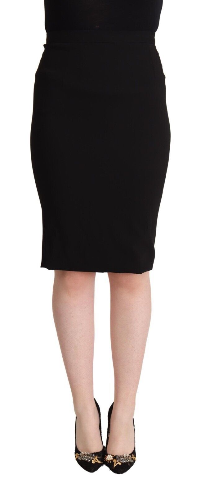 Jupe crayon noire taille haute longueur genou Dolce & Gabbana