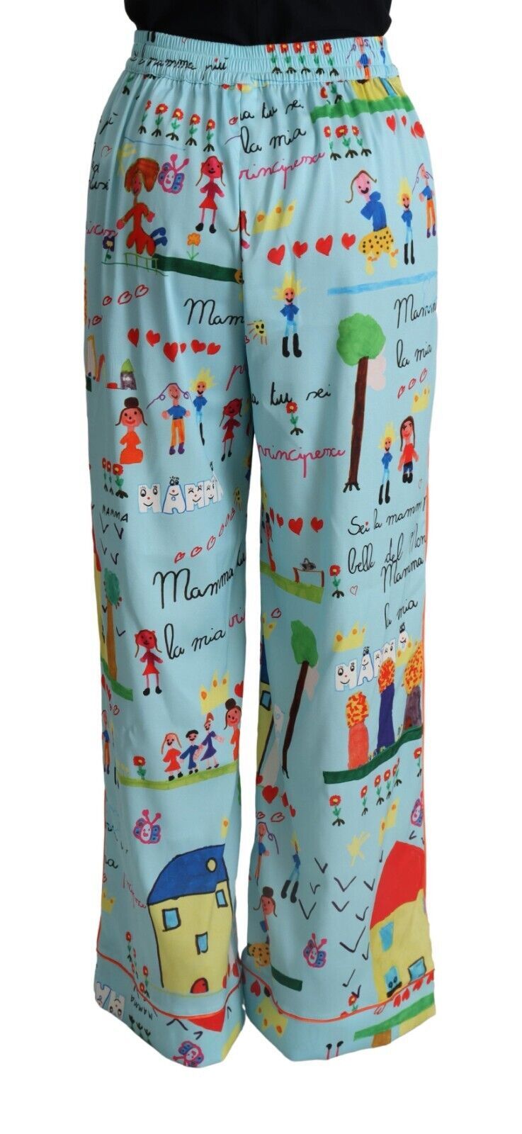 Pantalon large taille moyenne bleu clair Dolce & Gabbana