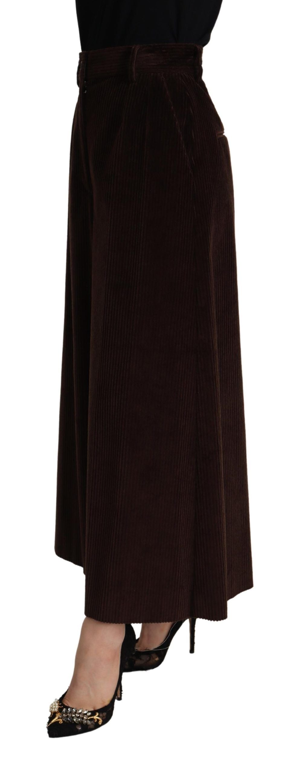 Pantalon large en velours côtelé bordeaux Dolce & Gabbana
