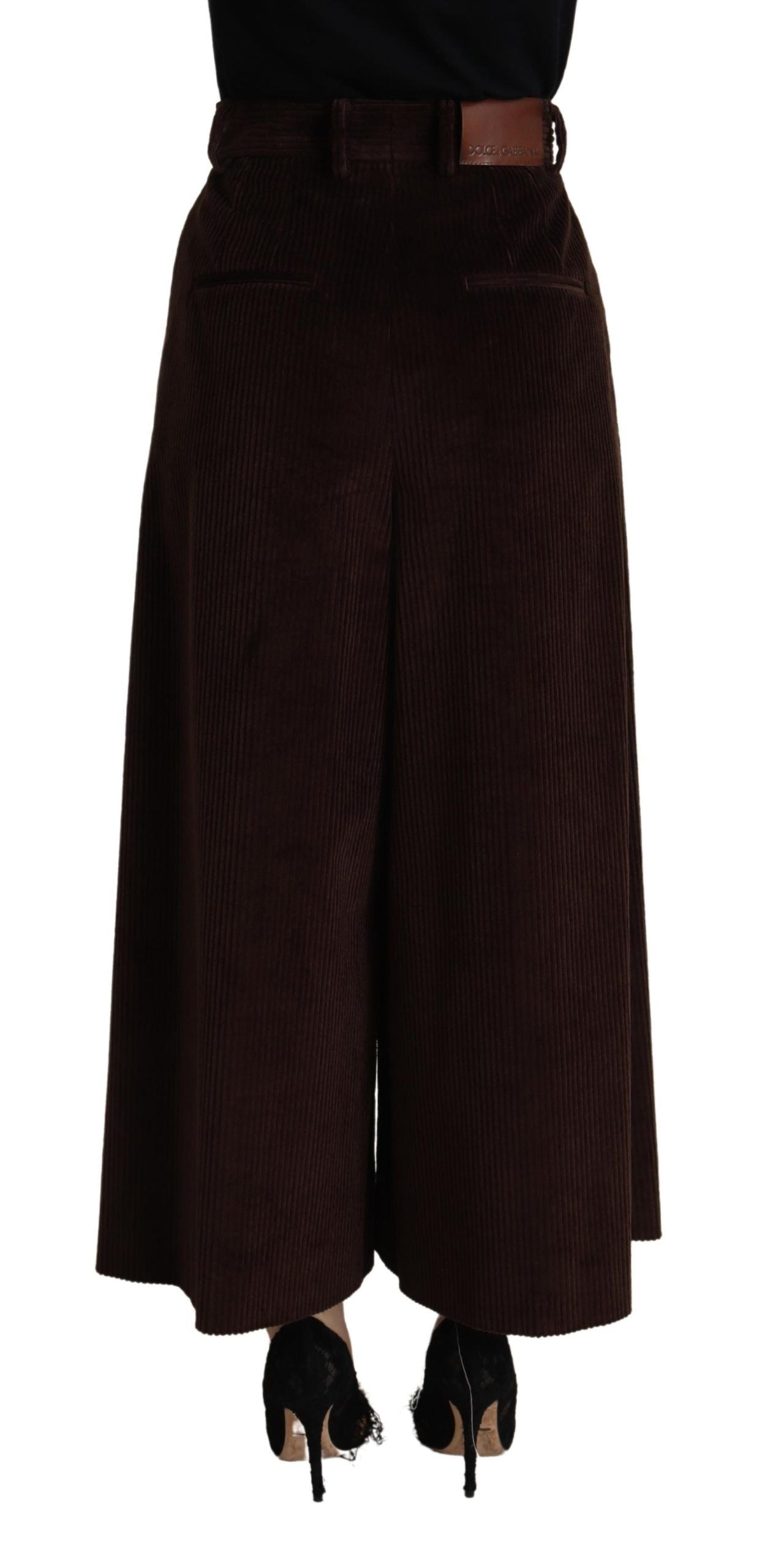 Pantalon large en velours côtelé bordeaux Dolce & Gabbana