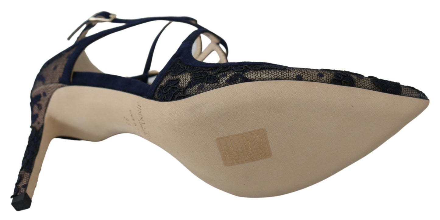 Escarpins Jimmy Choo en cuir bleu marine Lancer : l'élégance déchaînée