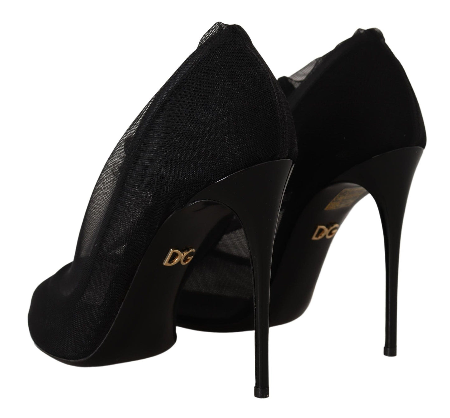 Escarpins en tulle stretch noir Dolce & Gabbana