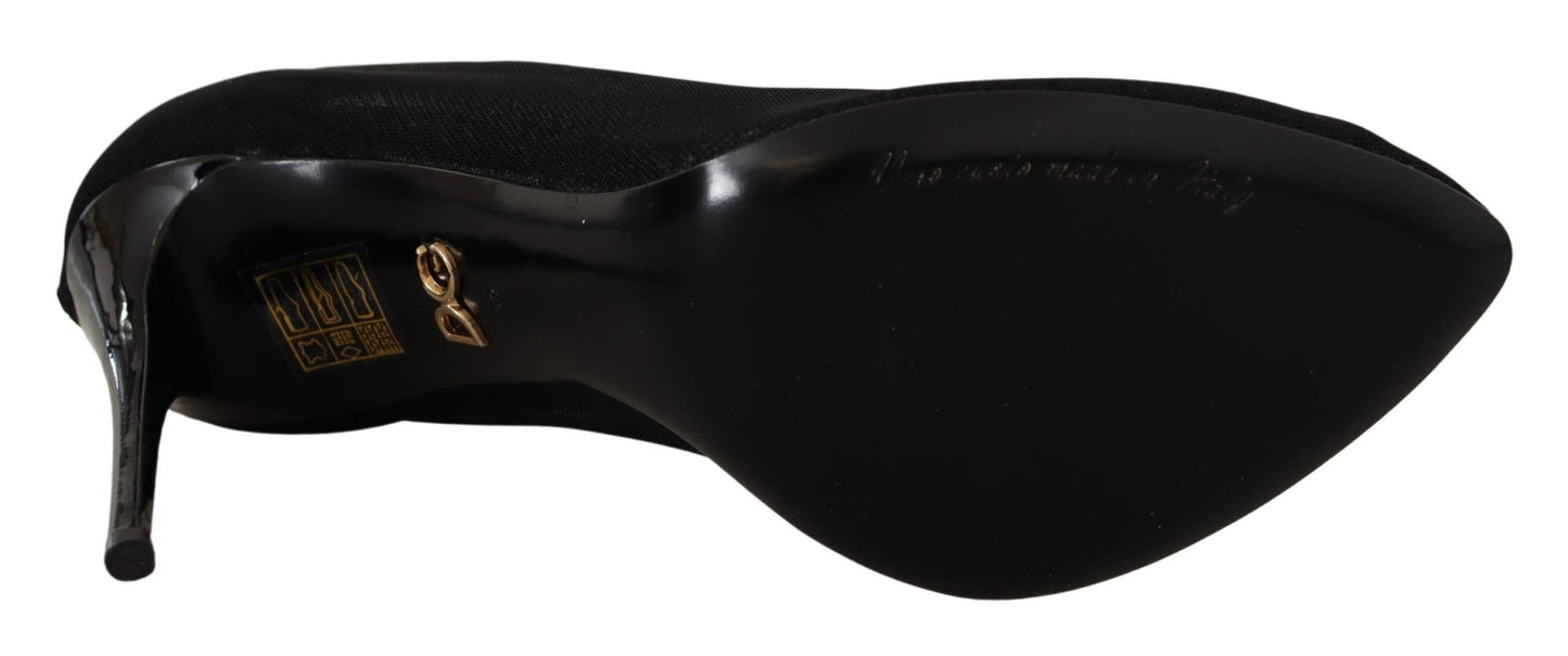 Escarpins en tulle stretch noir Dolce & Gabbana