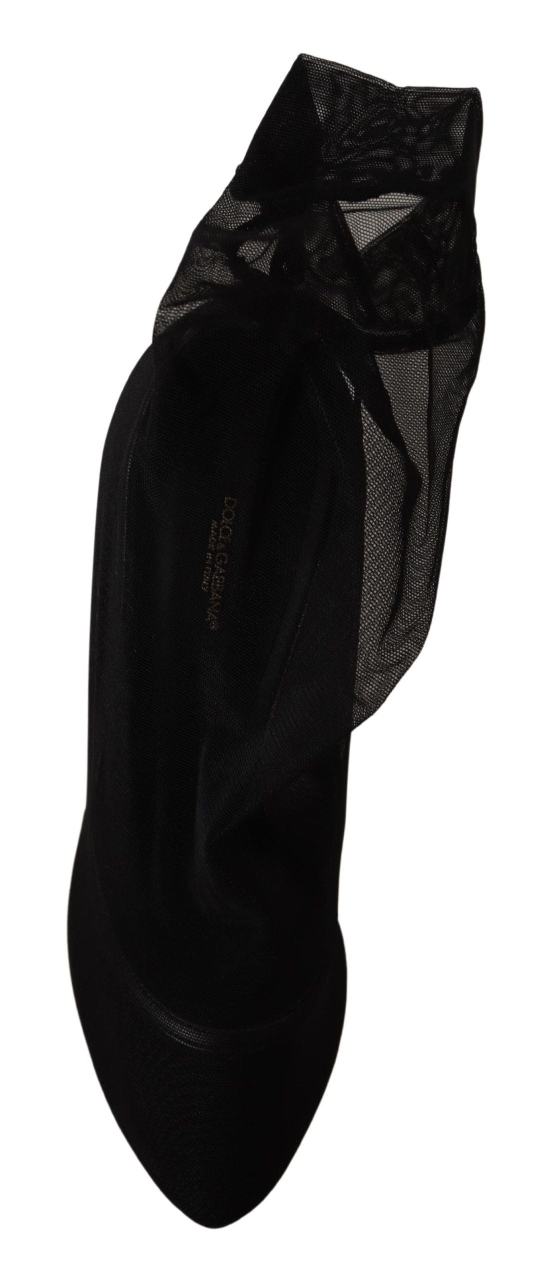 Bottes en tulle extensible noires Dolce & Gabbana