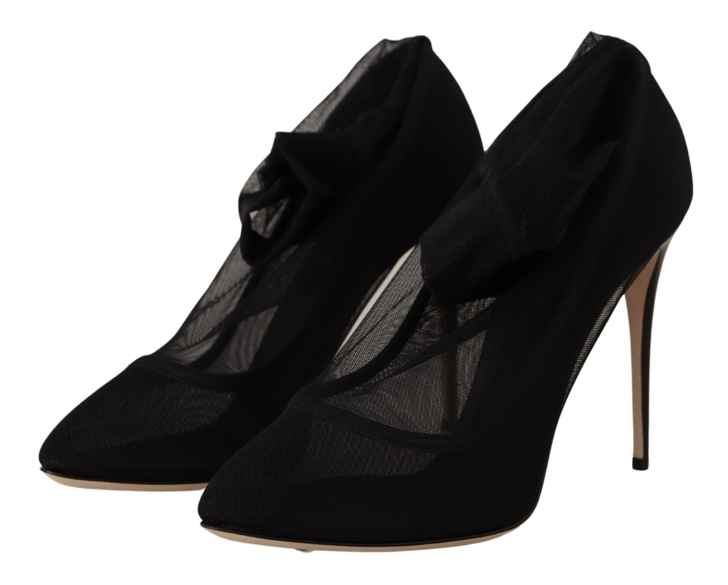 Bottes en tulle extensible noires Dolce & Gabbana