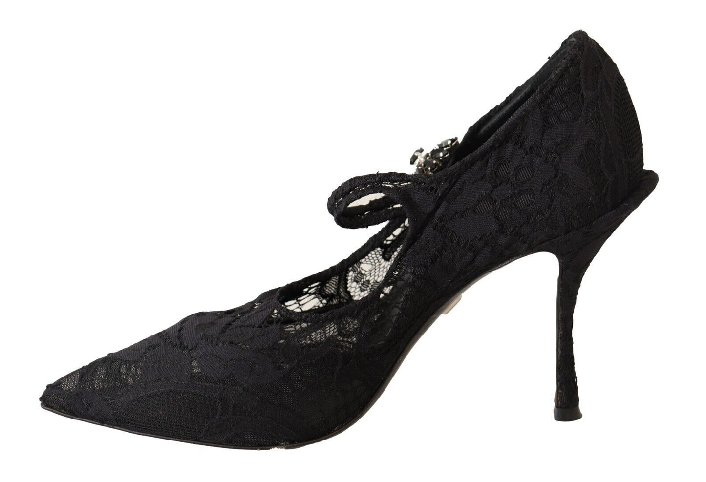 Escarpins Mary Jane Dolce & Gabbana en dentelle noire et cristaux