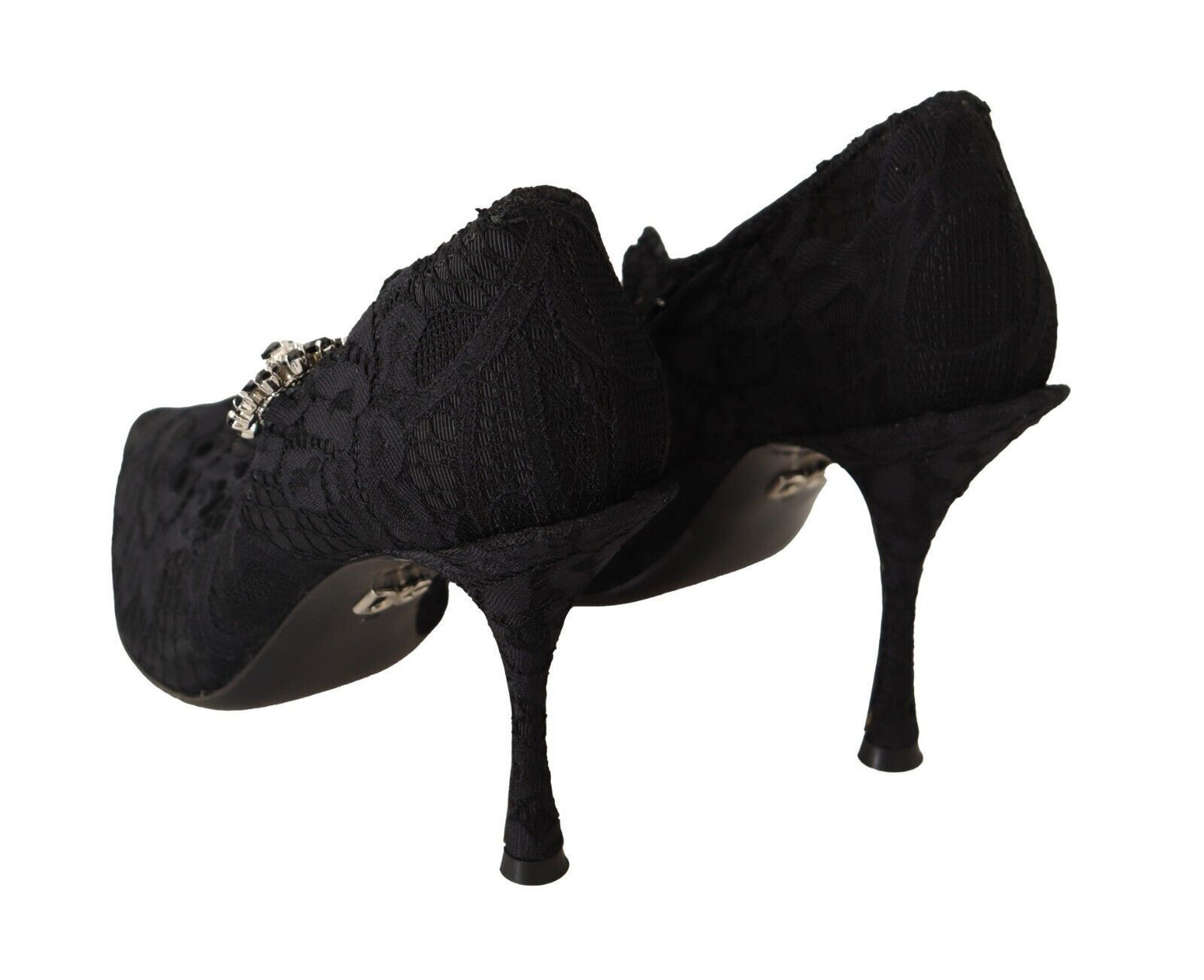 Escarpins Mary Jane Dolce & Gabbana en dentelle noire et cristaux