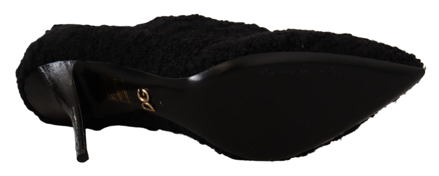 Bottes mi-mollet noires à talons aiguilles Dolce & Gabbana pour femme