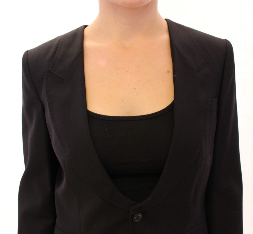Veste blazer noire en soie avec foulard au dos Dolce & Gabbana