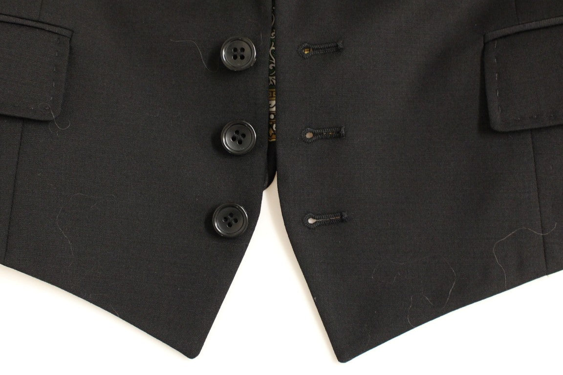 Veste blazer noire en soie avec foulard au dos Dolce & Gabbana