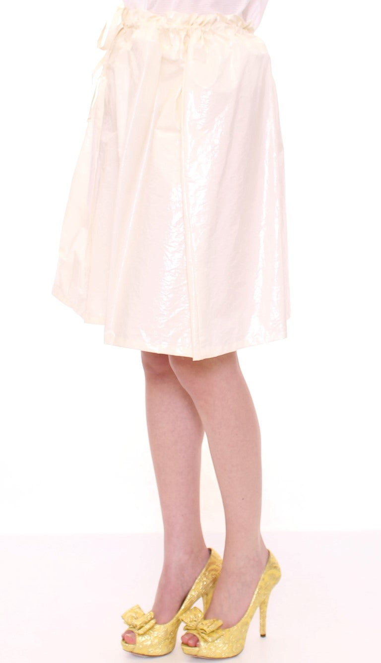 Jupe blanche extensible au-dessus du genou avec ceinture Licia Florio