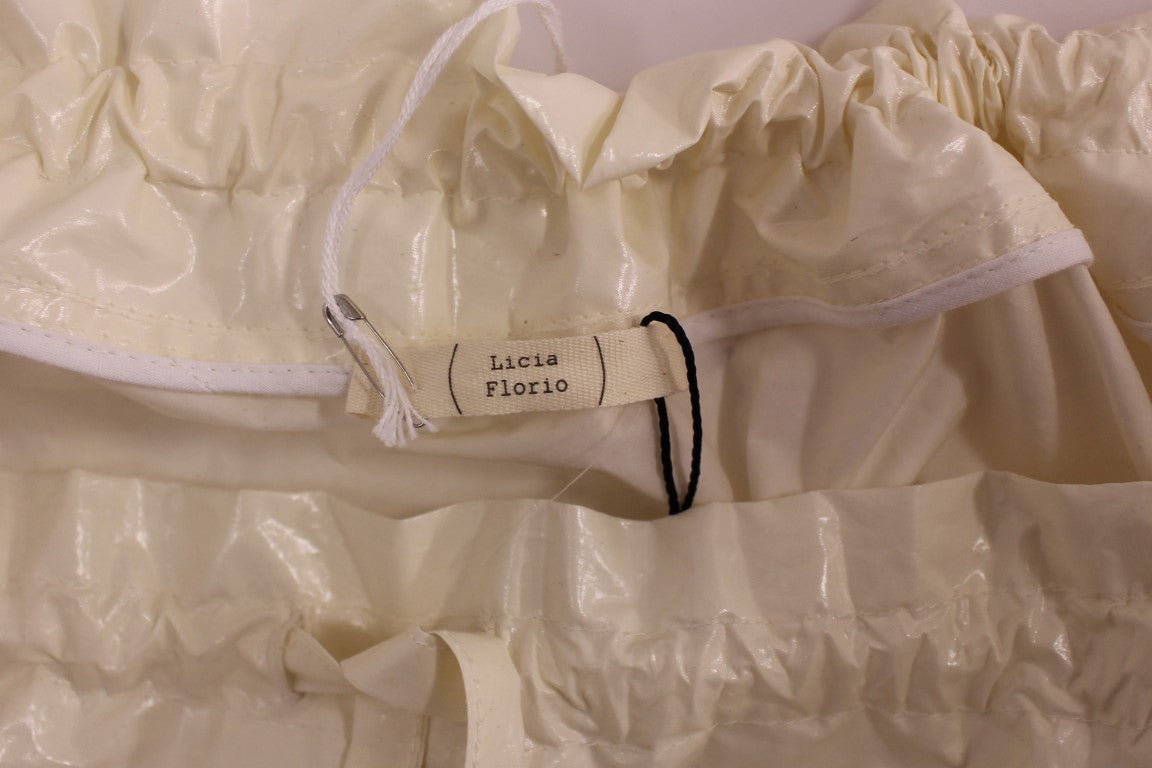 Jupe blanche extensible au-dessus du genou avec ceinture Licia Florio